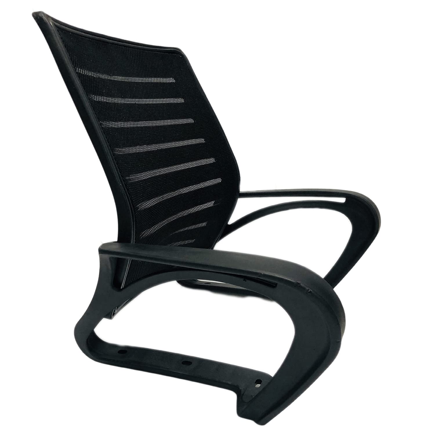 P P CHAIR Comfortable Office Visitor revolving Boom Chair Spare Parts Accessories Net Back with nut Bolts and Key fit to Every Chair (Boom Black Back with Handle, Chair Parts)