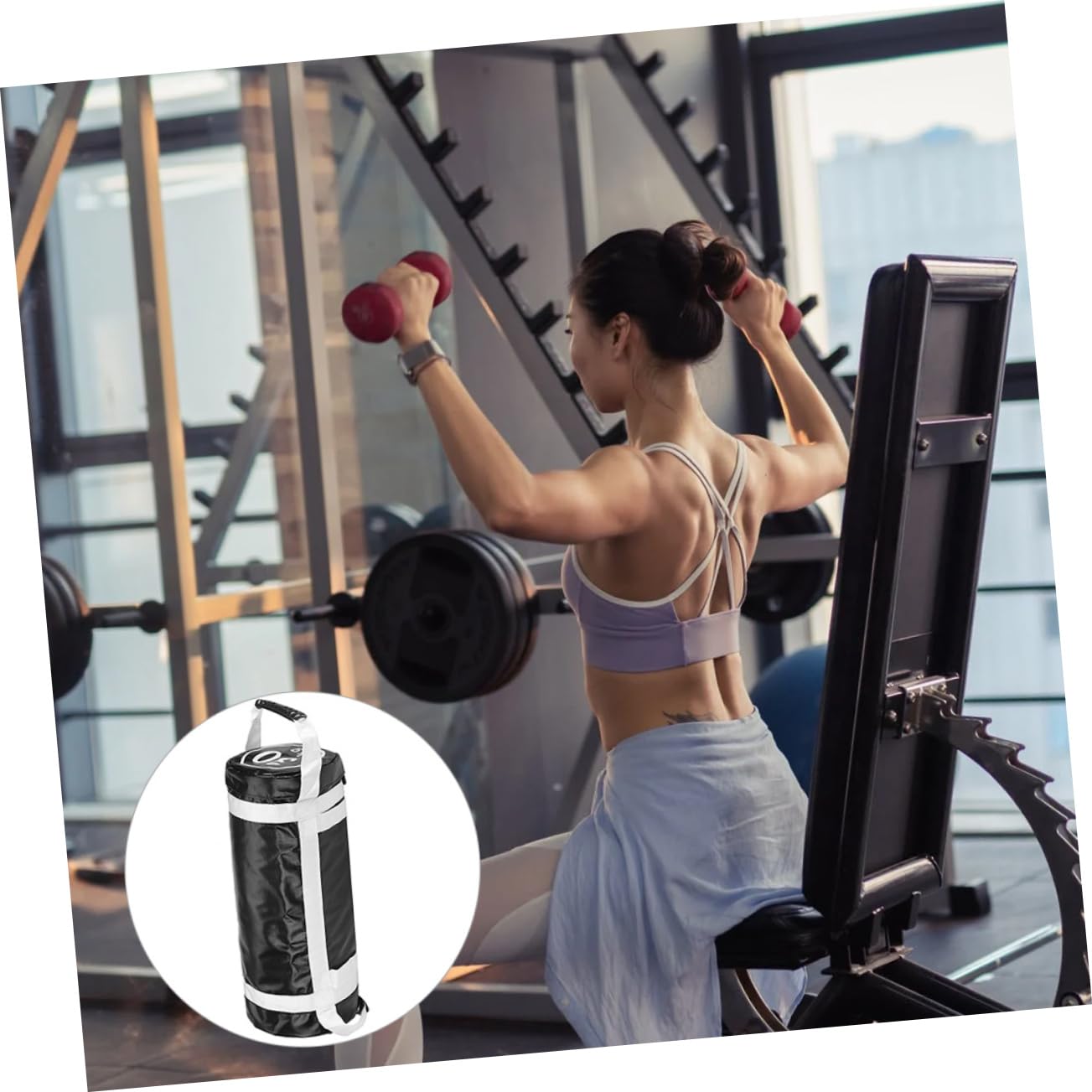 Yardwe Bolsa de Entrenamiento Fitness con Asas Saco de Rellenable de Duradero para Ejercicios de y Resistencia Gimnasio y