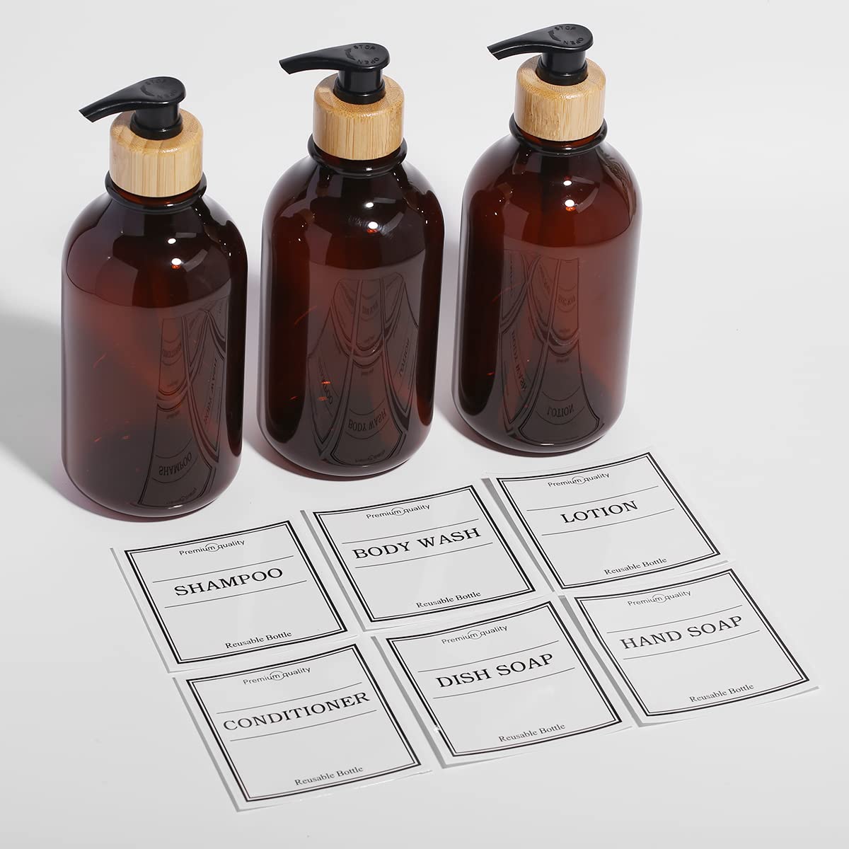 Amazon｜Generic シャンプーボトル ディスペンサー 3種類 400ml