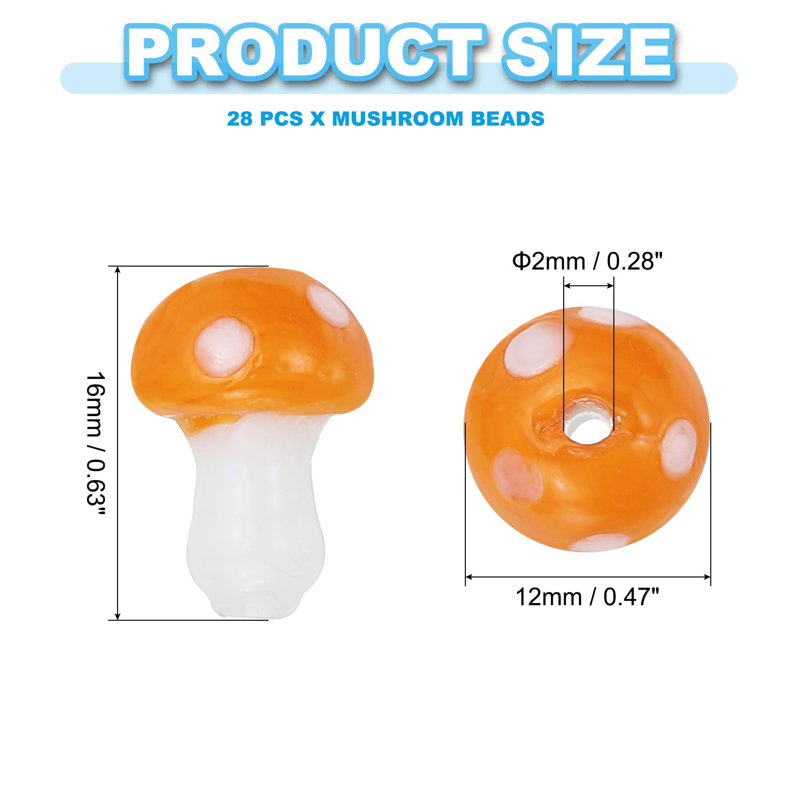 PATIKIL 0.6" x 0.5" Cute Mushroom Beads - Image 2