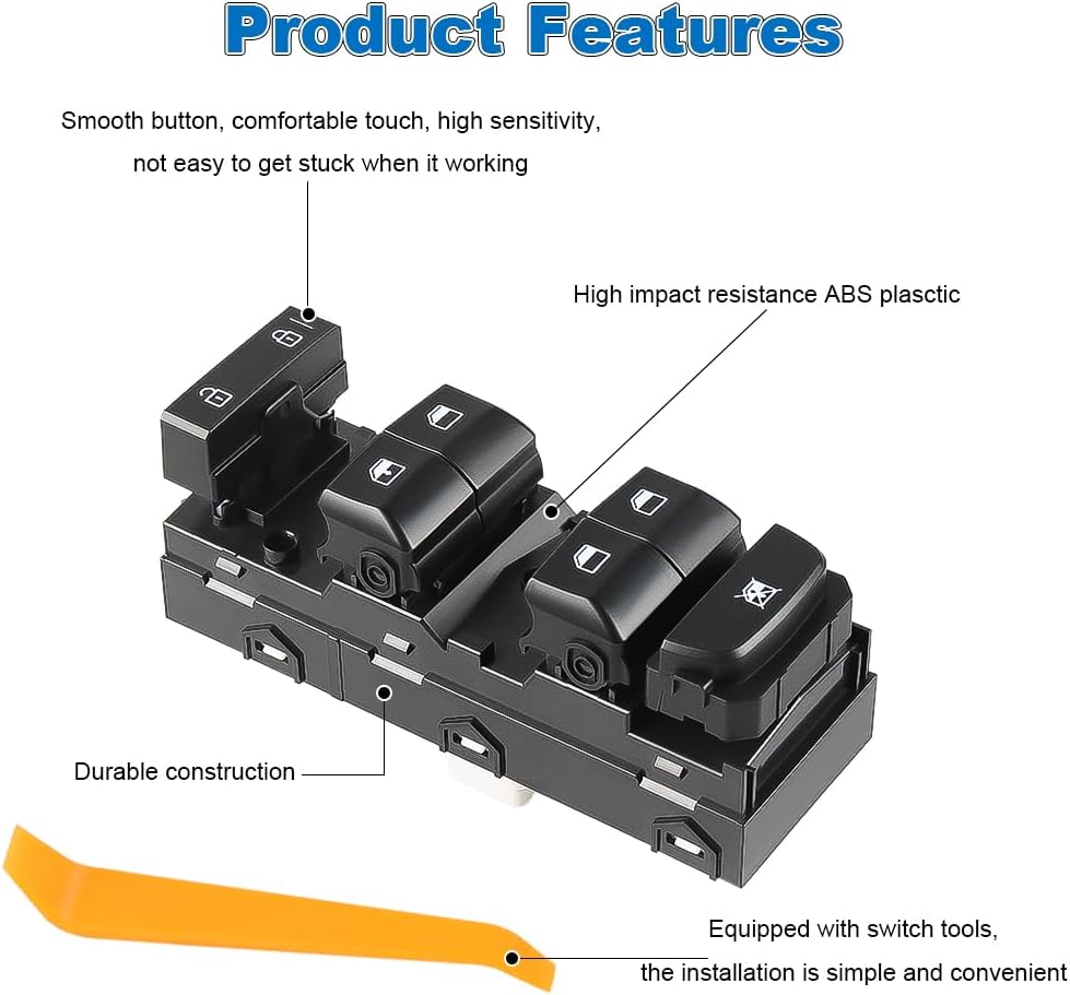 WMPHE Master Power Window Switch Compatible with Kia Forte 2019 2020 2021, Driver Left Side 18 Pins, Replacement for 93571M6100