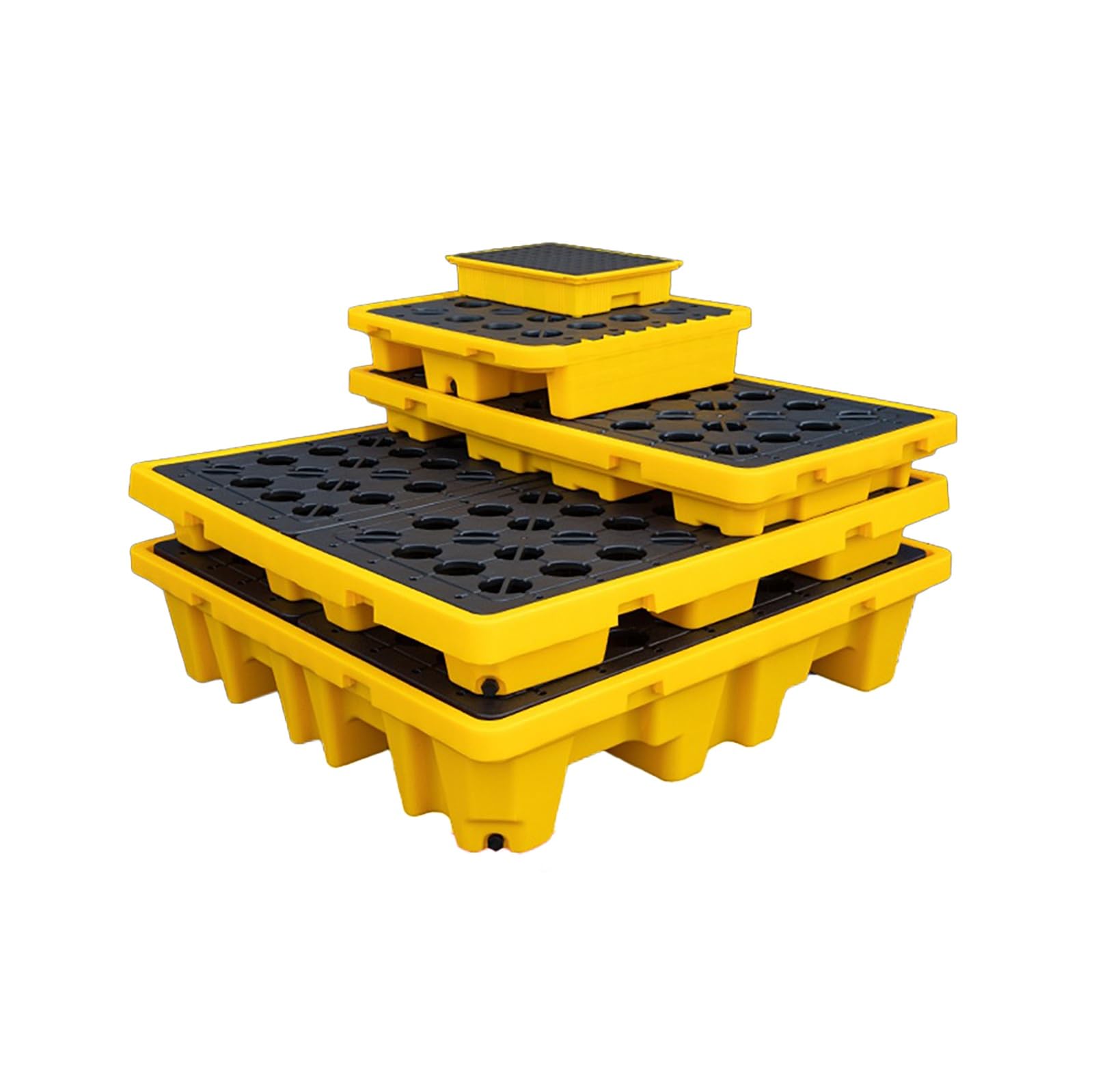 JKJZSALJ Portable Spill Containment Tray - Low-Profile Pallet For Oil Drip Control, Ideal For Basement & Kitchen Cargo Storage - Durable & Efficient Spill Solution,Yellow,72x72x16cm