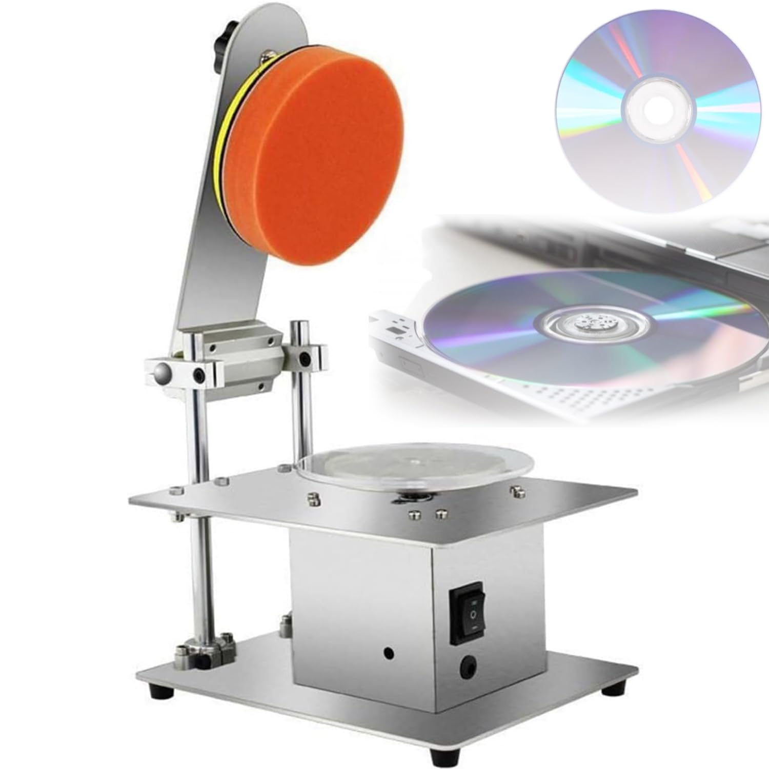 Pulidora De Discos CD/DVD/Vcd De Alto Rendimiento,Estructura Robusta En Acero Inoxidable,Sistema Semiautomático Para Eliminar Imperfecciones Superficiales En Archivos Y Colecciones Privadas