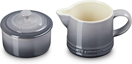 Le Creuset Stoneware Signature, Conjunto de crema de ostras y azúcar, crema 10.1 fl oz, azúcar 8oz