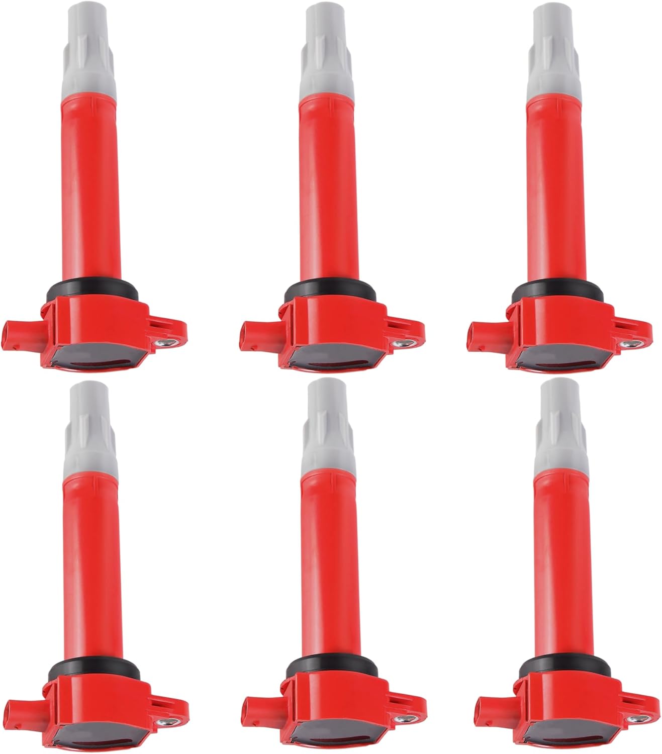 ITOM Ignition Coil Pack UF502 Compatible with Dodge Grand Caravan 2007-2010 Nitro 2009-2010 Challenger Journey 2008-2010 Avenger, for Chry 300 2006-2010 Sebring Town&Country 2.7L 3.5L V6 Red Set of 6