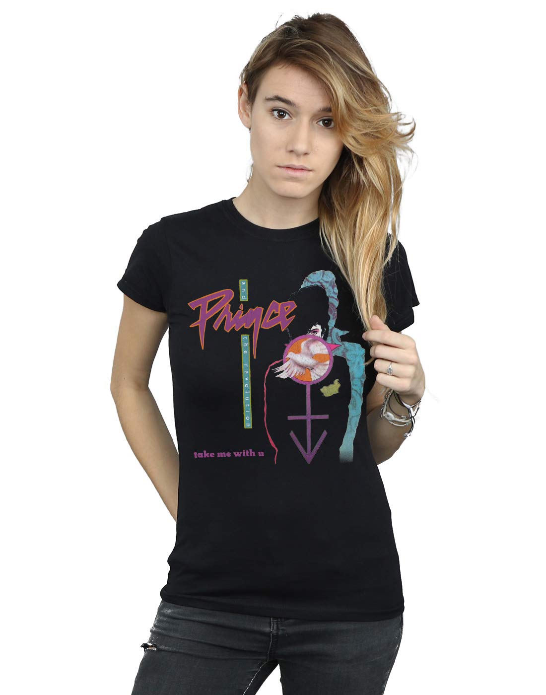 Absolute Cult Women's Black Prince Take Me With U T-Shirt Large