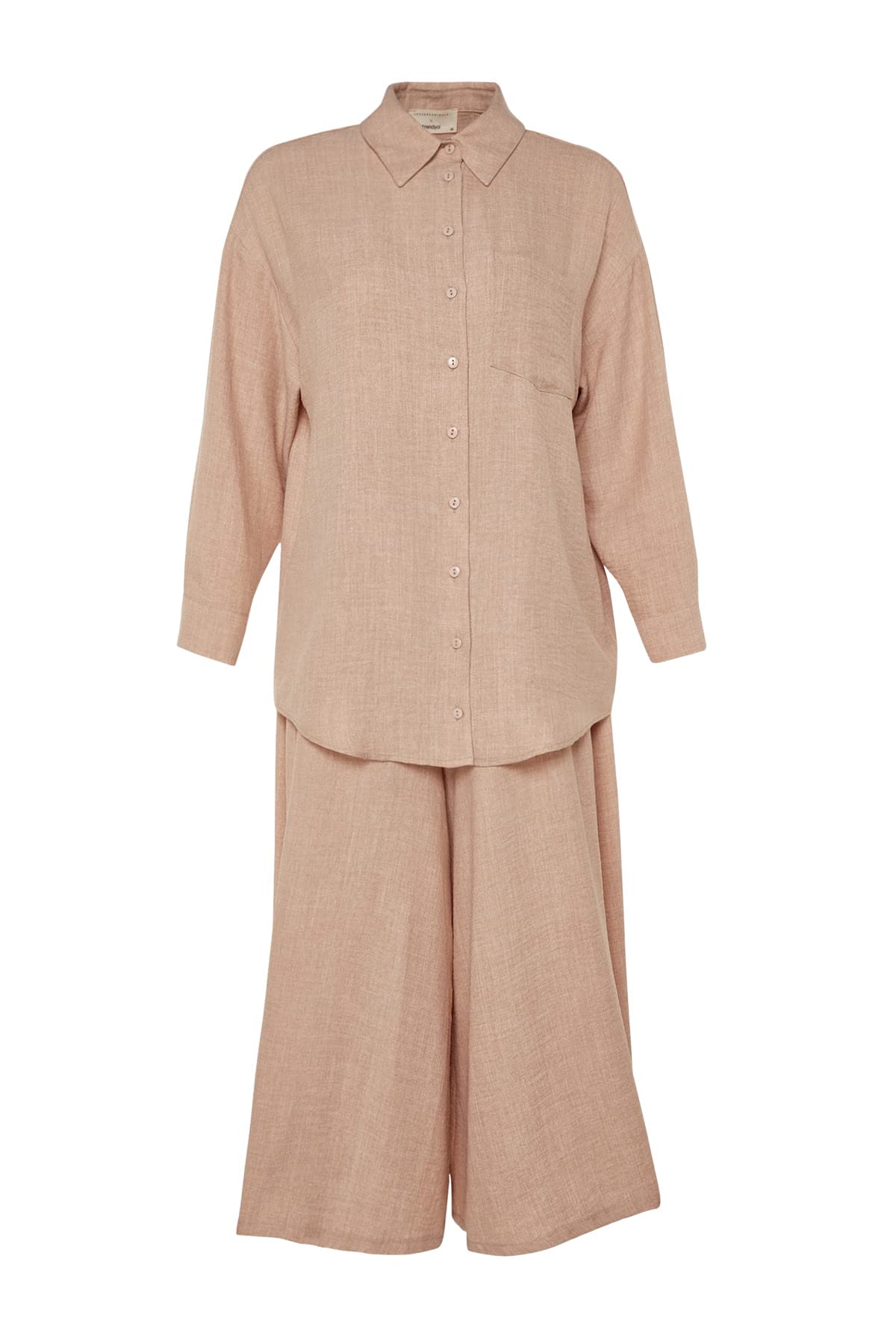 Trendyol Set Due Pezzi-Marrone-Regular Fit Camicia Donna