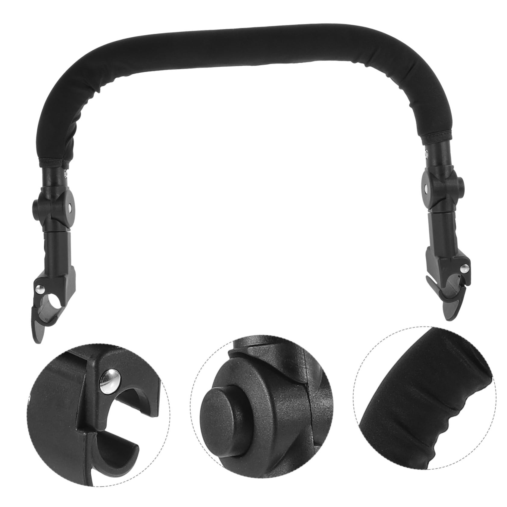 Genérico accesorios para cochecito doble travesaño de cochecito ajustable Manillar de cochecito de bebé Accesorios para barandilla de cochecito de bebé travesaño del cochecito de Black
