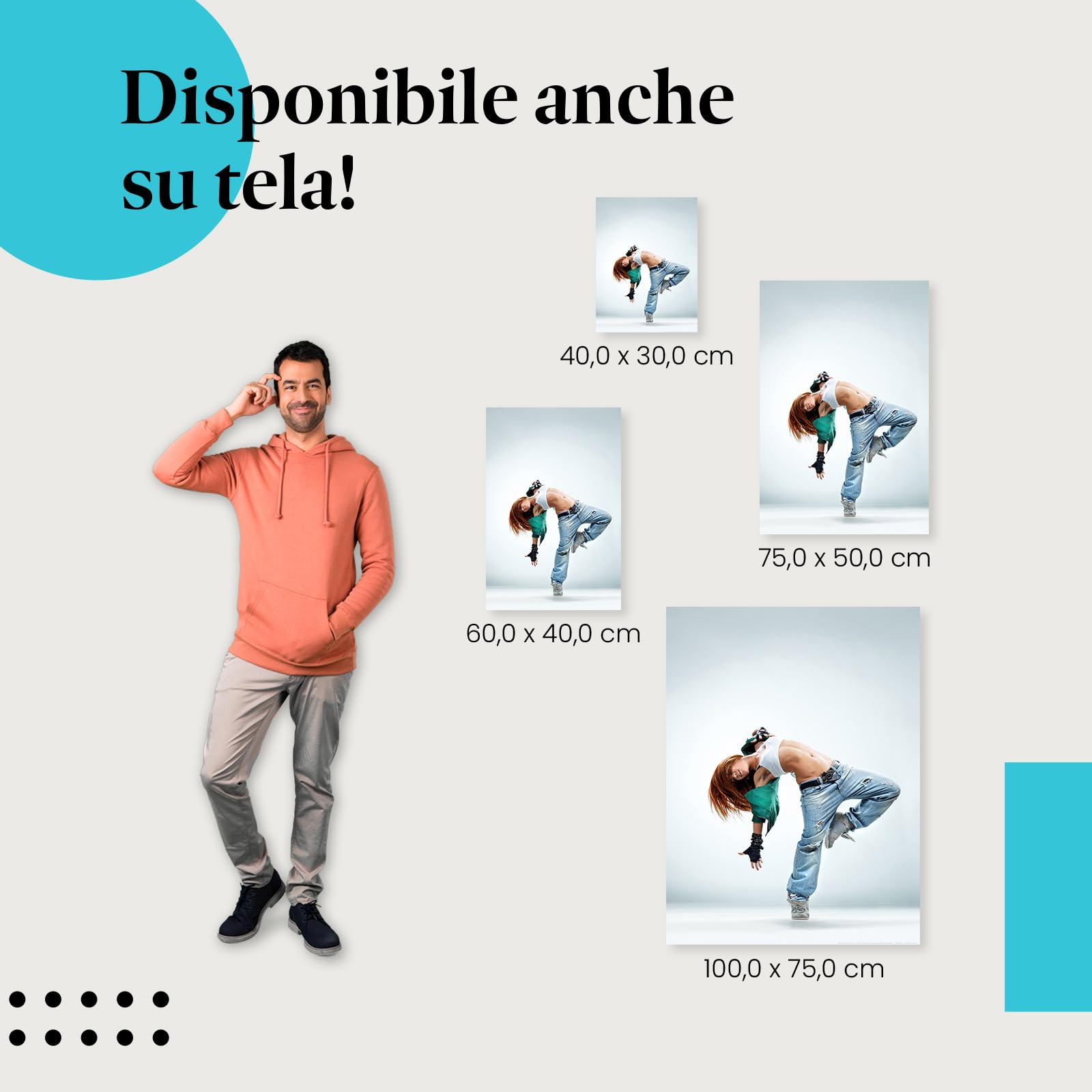 Postereck - 0193 - Hip hop, ballerina, musica, danza, street dance, donna - Decorazione da Parete, Stampa Fotografica, Arredamento Interni, Quadri - Tela - 100,0 cm x 75,0 cm