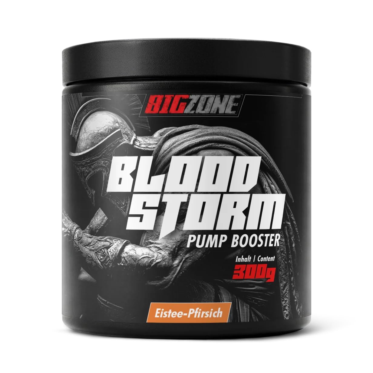 Big Zone Bloodstorm 2.0 | Pump Preworkout Booster ohne Koffein | Pfirsich-Geschmack | 300g Pulver, 15 Portionen