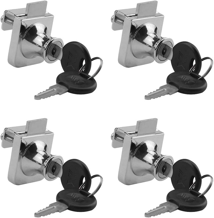 TOVOT 4PCS Glass Locks Showcase Locks Display Locks for 58mm