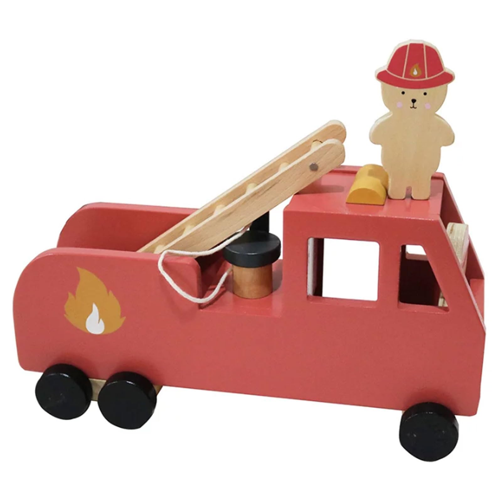 Material Didáctico Montessori de Vida Diaria Camión de Bomberos de Madera Entrenamiento de Inteligencia Infantil Juguetes de Educación Temprana para Jardín de Infantes