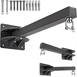 BeneLabel Wall Mount Heavy Bag Hanger, Heavy Duty Punching Bag Stand, Boxing Bag Bracket for Home Gym Indoor Outdoor, 7 Angle Adjustment for Different Walls, 24inch, 800 LB Capacity