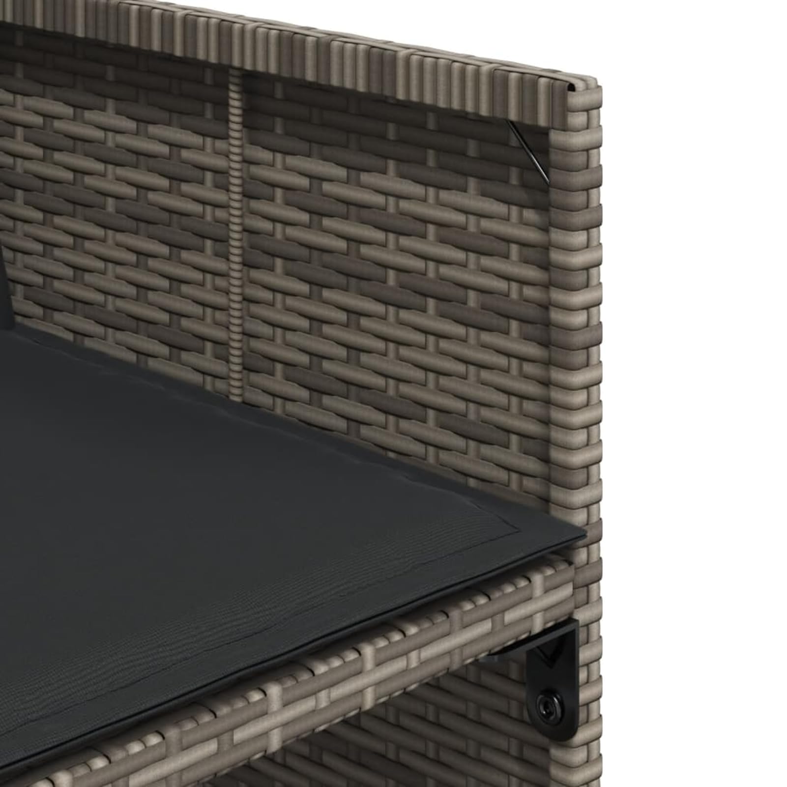 Homgoday Juego de Comedor de Jardín con Mesa de Vidrio Templado y Sillas Plegables - Rattan PE Gris