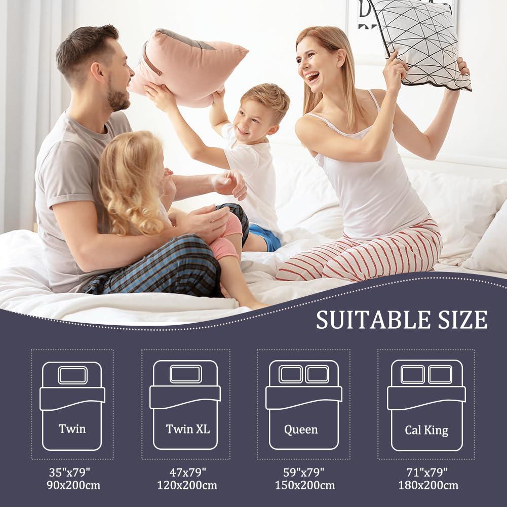 DUJUIKE Coprimaterasso Impermeabile, Lenzuolo Con Angoli Impermeabile, Tasca Profonda, Adatto Per Materassi Da 20-40 Cm, Adatto Per Gatti, Cani, Bambini, Ipoallergenico(Marina Oscura,150x200cm)
