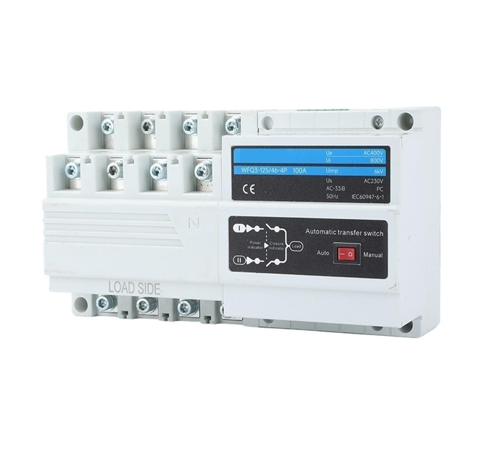 Interruptor de transferencia automática Interruptor de transferencia automática de doble potencia tipo 46 Diseño compacto de 2 polos/4 polos(WFQ3-125/464P)