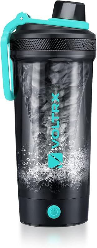 VOLTRX Elektromos Shaker Palack 680ml - USB-C Tölthető Fehérje Turmixgép, BPA-mentes Tritan Anyagból, Protein Shake Keverő, Mentazöld