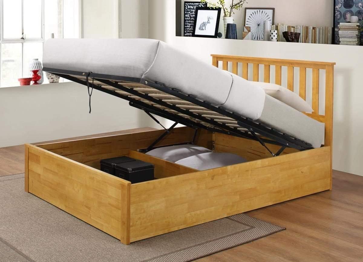 Wooden Ottoman Storage Bed Double Storage Bed Zoe