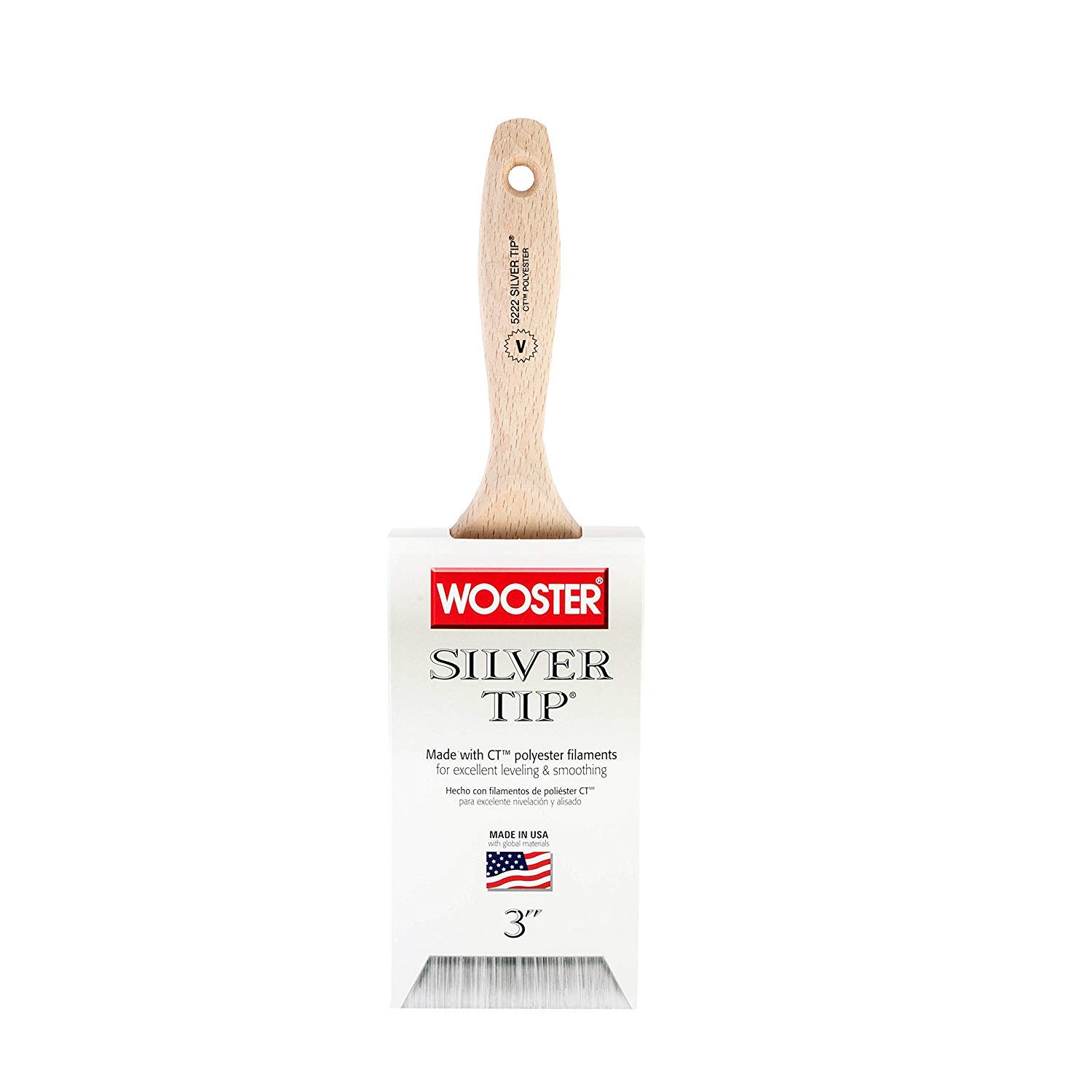 Wooster Brush Silver E5222-3 Tip Varnish Paintbrush, 3-Inch Size