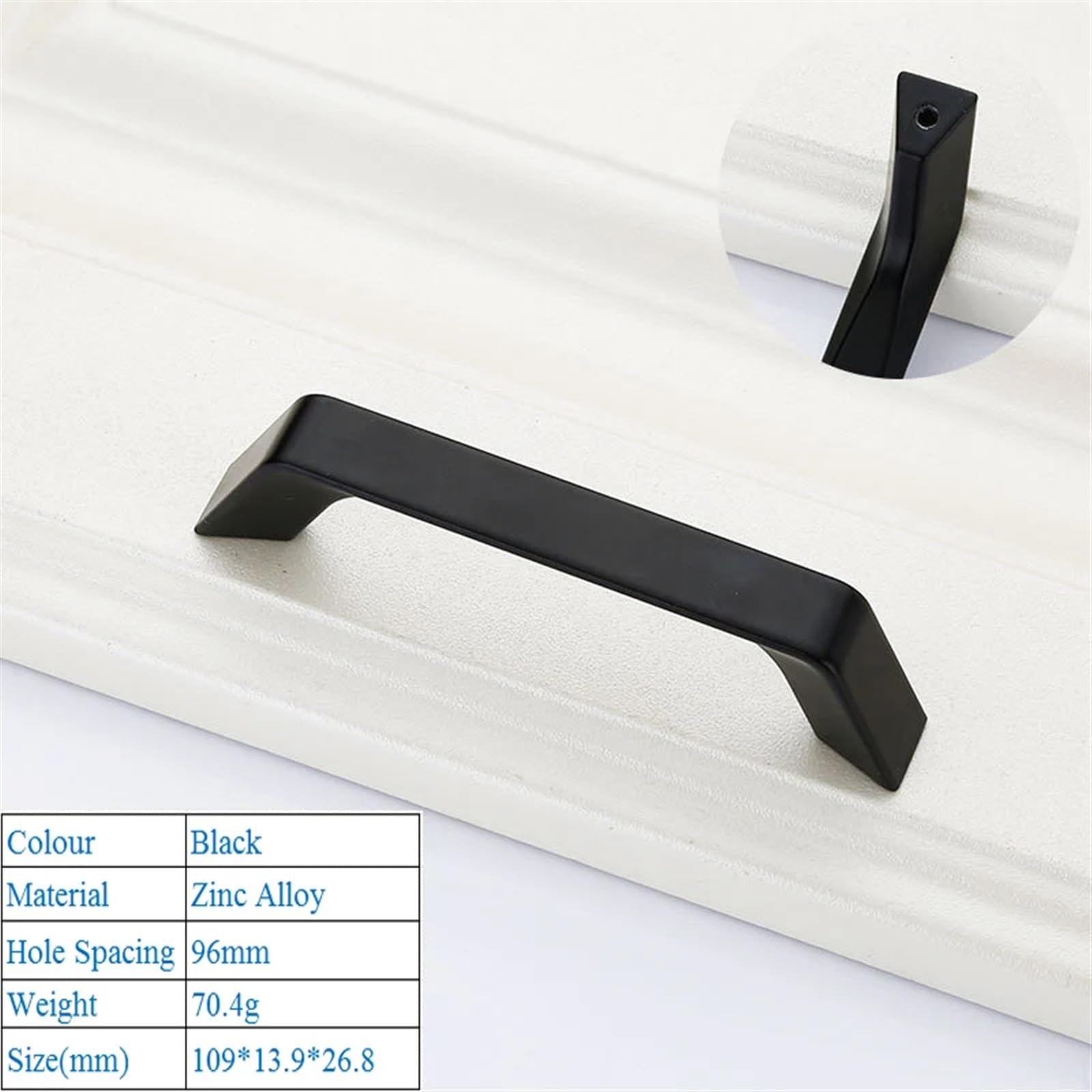 DFLPBHAV Modern Simplicity High Grade Decorative Furniture Hardware Bookcase Cabinet Closet Door Handle Zinc Alloy Push Pull Handle 1Pcs(Black 6140-96mm)