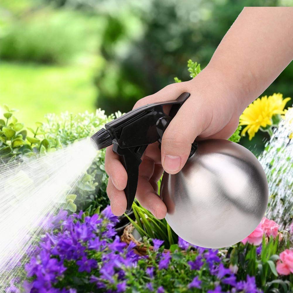 Relaxdays Set Di 3 Flaconi Set Da 3 Spruzzini In Vetro, 200 Ml, Ricaricabile, Con Manico, Spray Manuale Per Fiori, Piante, Verde/Bronzo, Rame - Foto 5