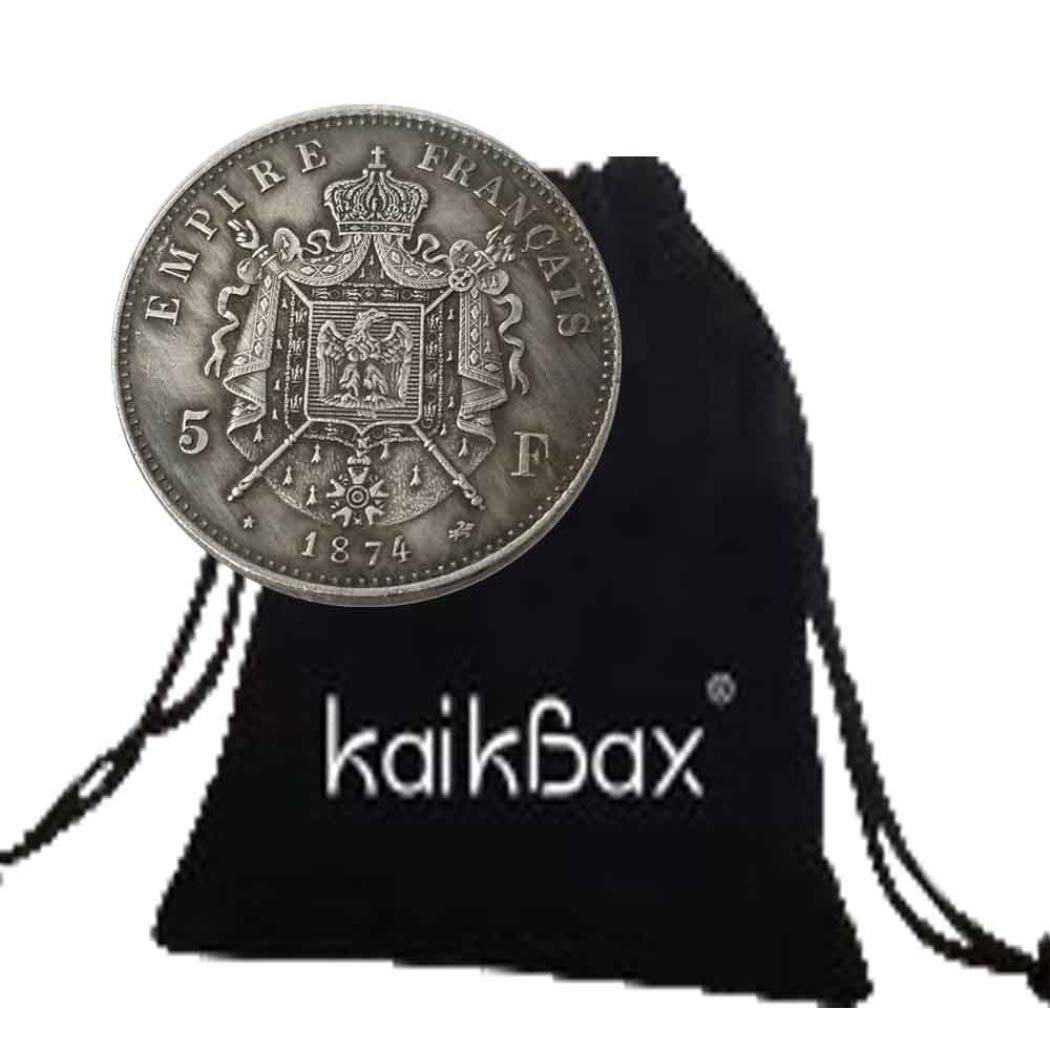 Pièce de monnaie historique empereur Napoléon 1874 - Pièces de monnaie européennes anciennes - Pièce de défi commémorative non circulée + sac cadeau KaiKBax