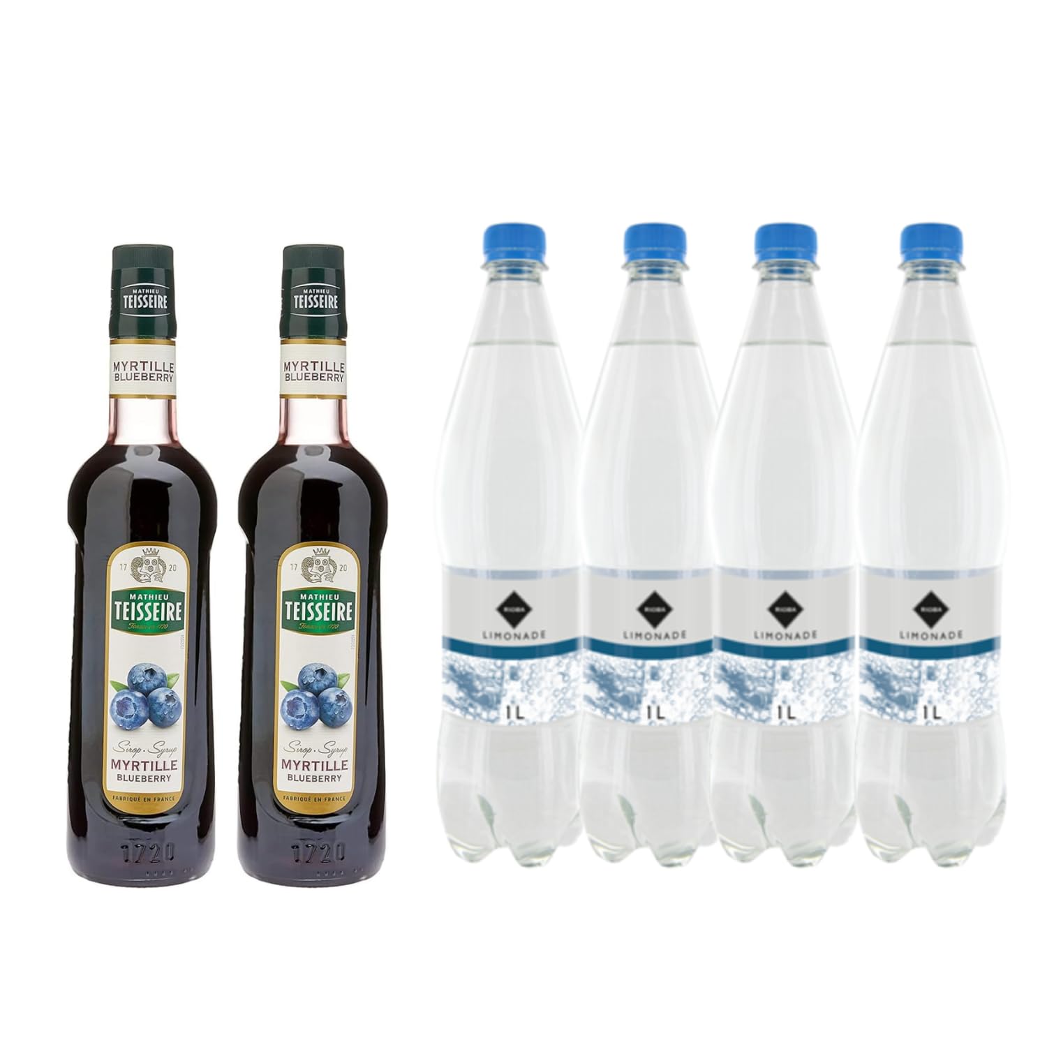 Lot Sciroppi & Limonata:Sciroppi Teisseire - Mirtillo (2x1L) – Limonata Rioba (4x1L)