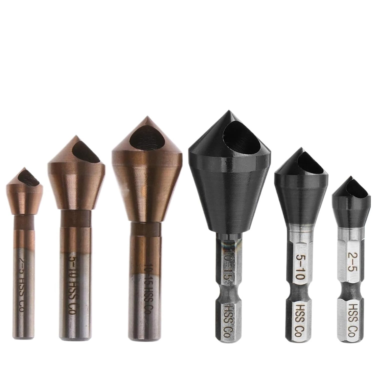 Tools Countersink Drill Bits HSSCO M35 Cobalt Deburring 90 Degree Chamfer Chamfering Hole Type Cutter(2-5 5-10 10-15) 1Pcs(2-5(Type 1))