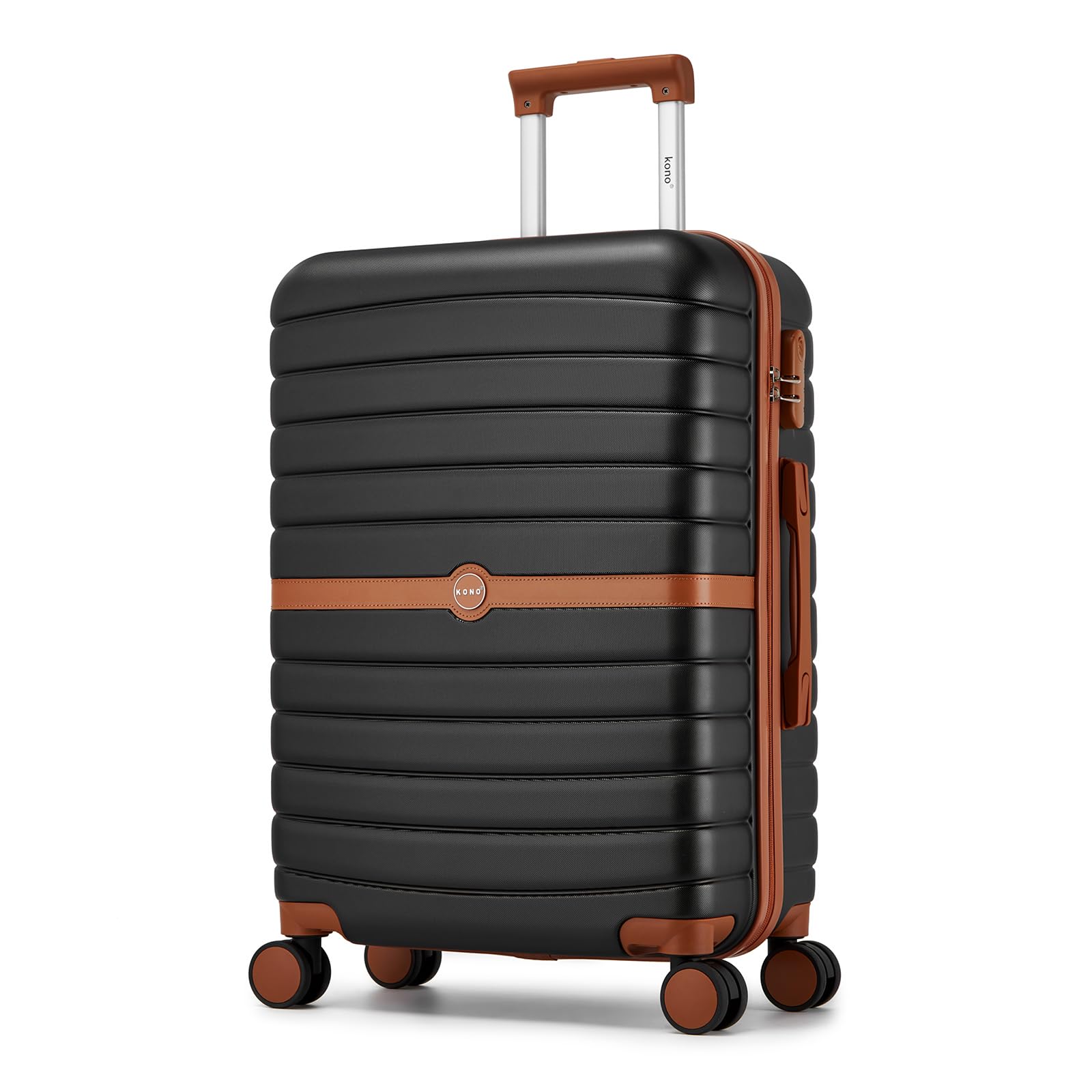 KONO Koffer Trolley Handgepäck Mittelgroß Groß, Hartschalenkoffer aus ABS+PC, Reisekoffer Set mit 4 Rollen, Zahlenschloss und Teleskopgriff für Flugreisen, Business, Urlaub und Familienreisen | Leichter und kratzfester Koffer aus Polycarbonat und ABS, für Damen und Herren