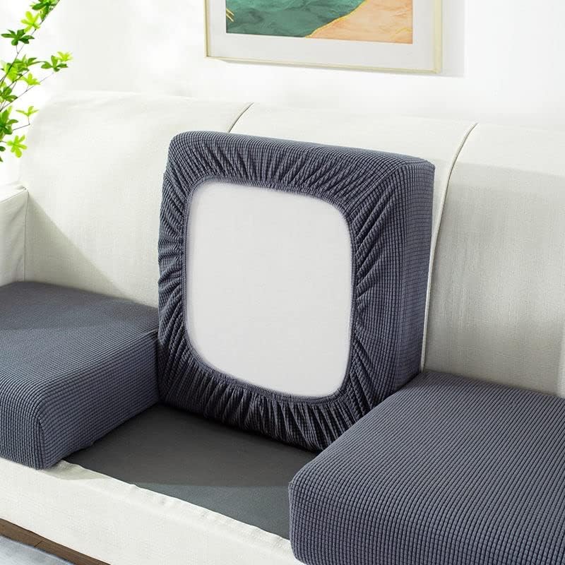 HUAOSCN Funda de cojín de repuesto para sofá grande, funda protectora elástica de 4, 3, 2, 1 plazas, tela de elastano, a prueba de polvo, lavable a