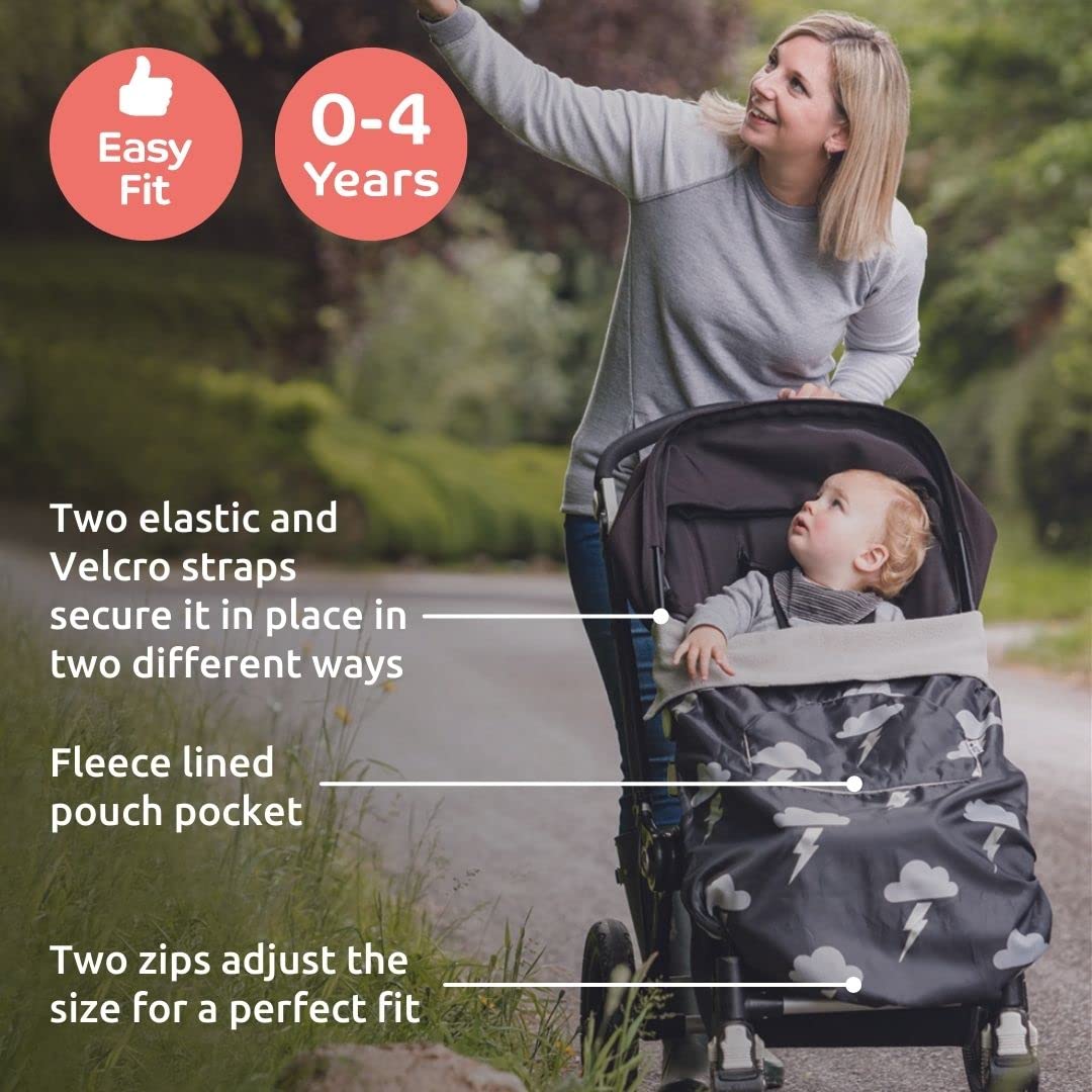 BundleBean - Sacco coprigambe impermeabile multiuso (arcobaleno) – utilizzabile come passeggino, marsupio, coprisedile per auto, si apre come tappetino da gioco, misura universale e si estende per