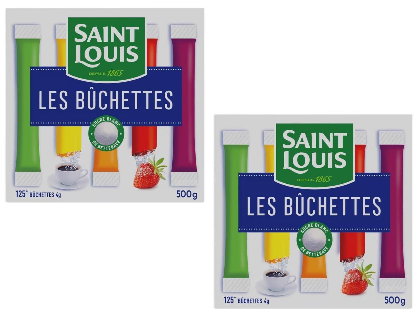Bûchettes de sucre Saint Louis 4g x 125 - coffret de 500g - Lot De 2 - Vendu Par Lot - Offre Spéciale