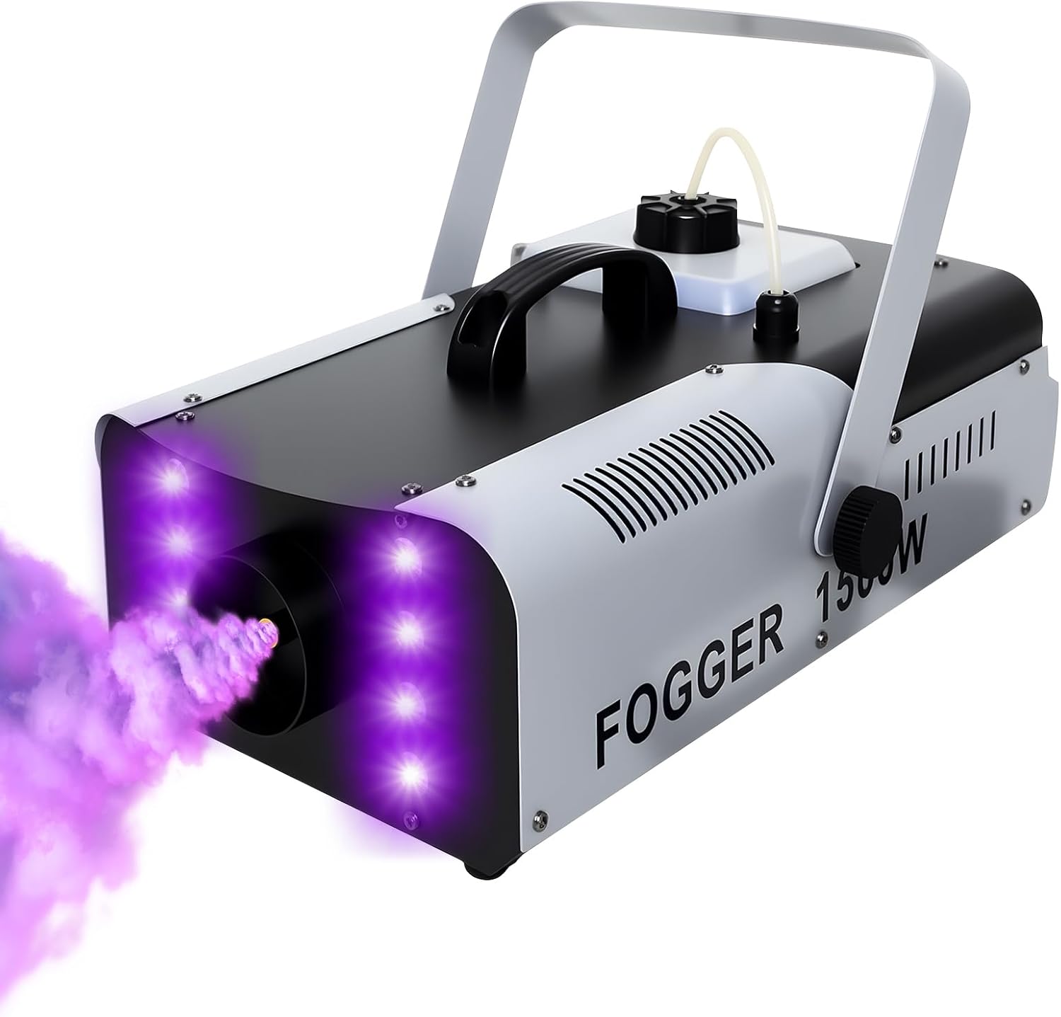 1500W Fog Machine Smoke Machine with 8 RGB LED Lights, Remote Control, Dense Fog Output, for Halloween, Christmas, Parties, DJ Shows, Stage Effects
