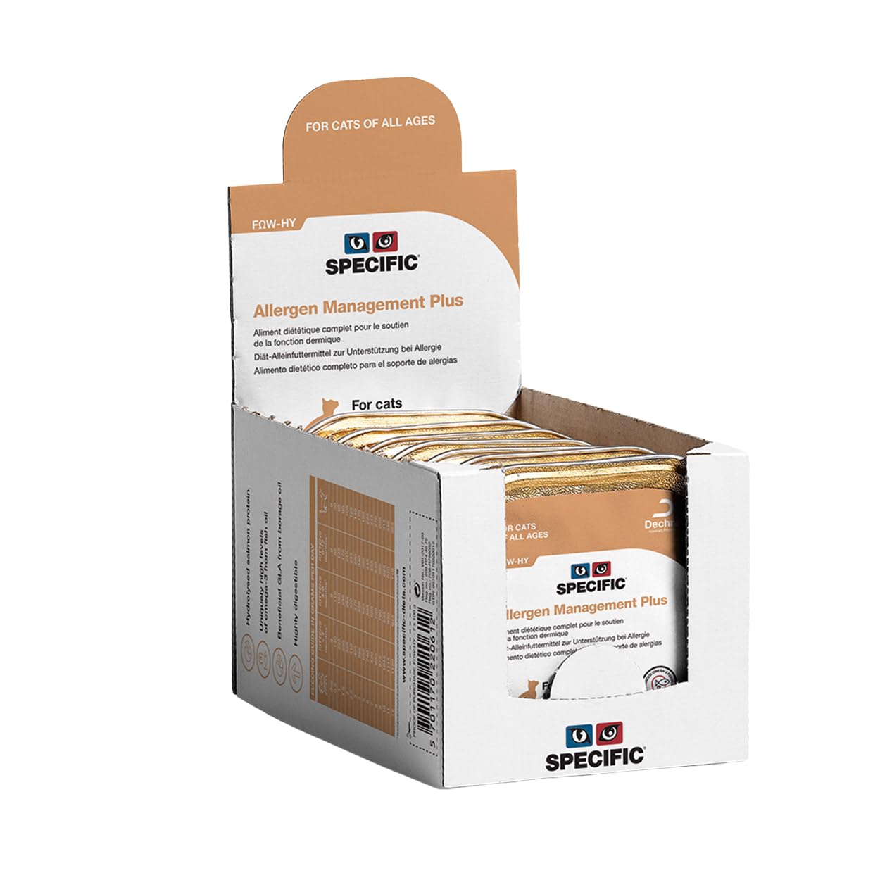 Specific FOW-HY Allergen Management Plus | Paquete Doble | 2 x 7 x 100 g | Alimento dietético Completo para Gatos | Apoyo en Casos de alergias | Trastornos de absorción intestinal
