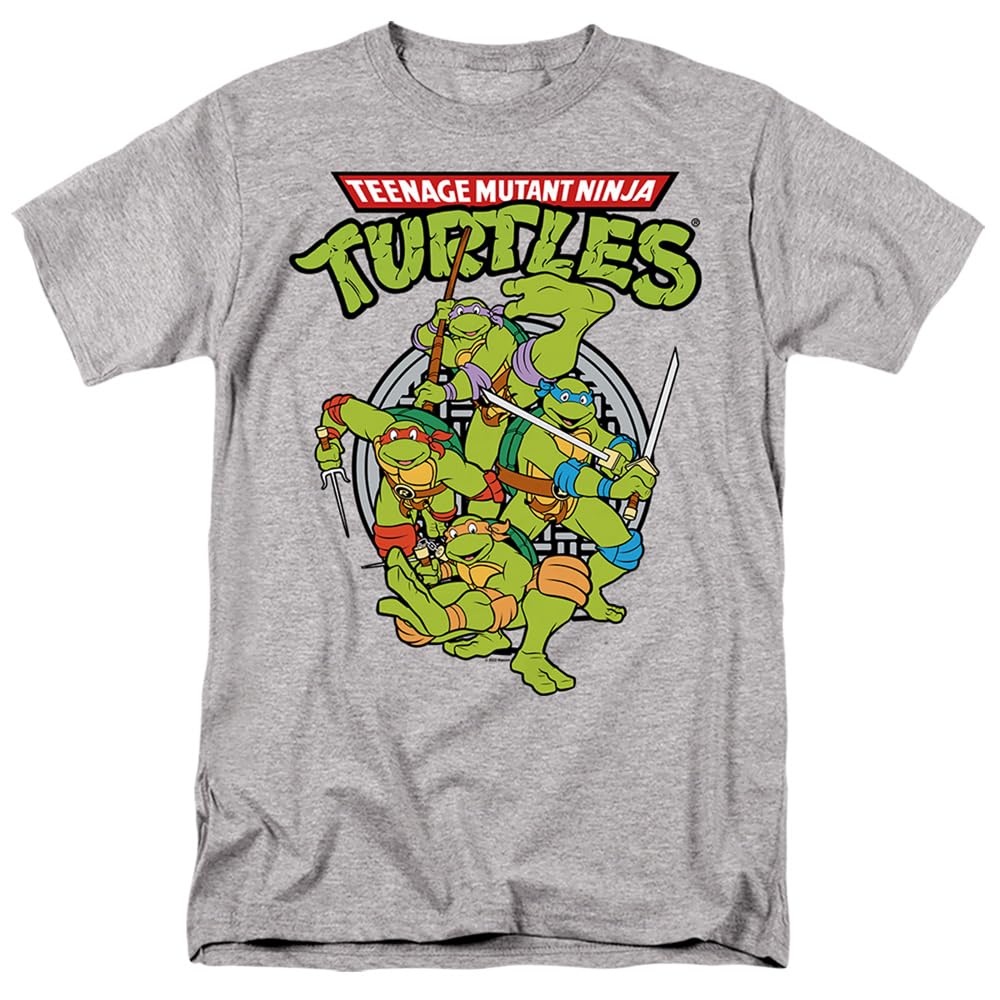 Teenage Mutant Ninja Turtles Group Unisex T Shirt, Athletic Heather, XXX-Large