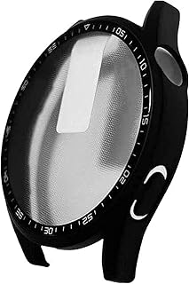 شاشة حماية من الزجاج المقوى رفيعة للغاية لساعة هواوي GT 3 46 ملم لون اسود، بولي كربونات تيمبرد جلاس