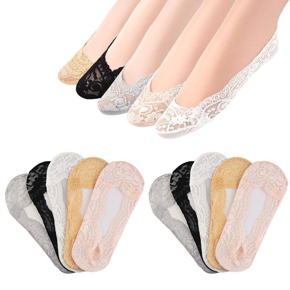 eleg & stilance Women's Low Cut Invisible Net Socks No Show Loafer Toe Anti Slip Foot Socks Set For Sneaker and Loafers (Multicolor, Size - 4 till 6)-picture-37