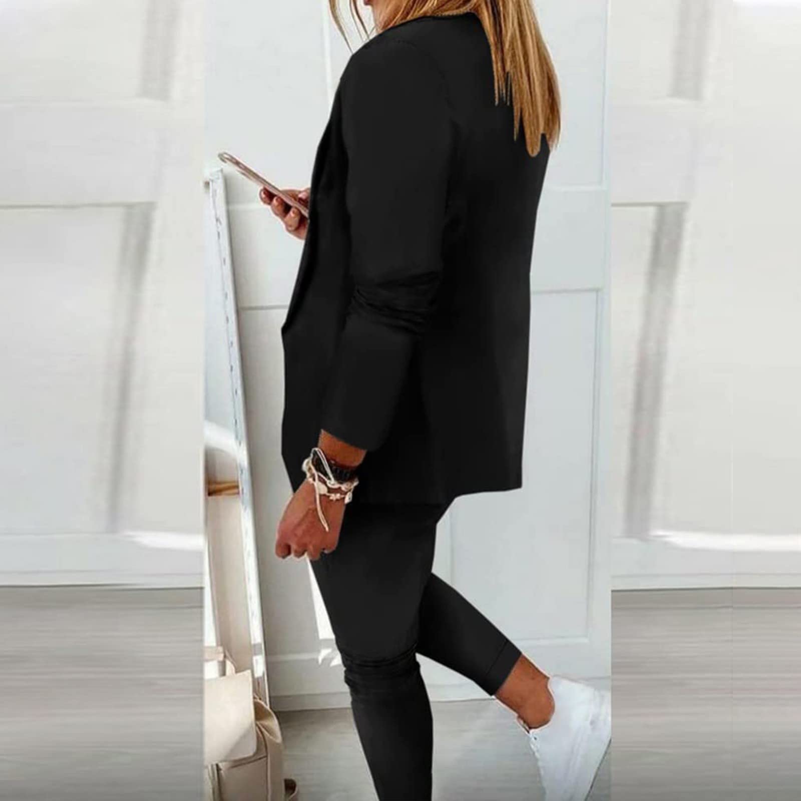 Damen Business Anzug Set Hosenanzug Blazer Hose Zweiteiler Slimfit Streetwear Damen Anzug Damenanzug Mode 2 Stück Set Hosenanzug für Damen