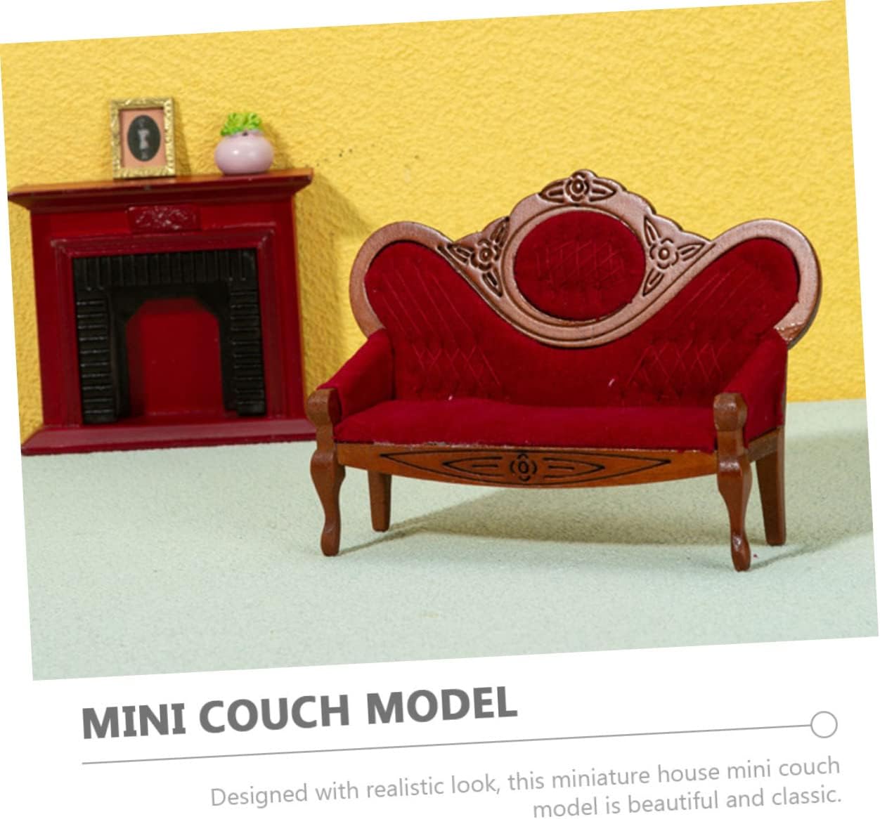 GALPADA 2sets Miniature Doll House Furniture Vintage Couch Chair for DIY Dollhouse Decor Tiny Accessories Quality for Rooms 3pcs*2
