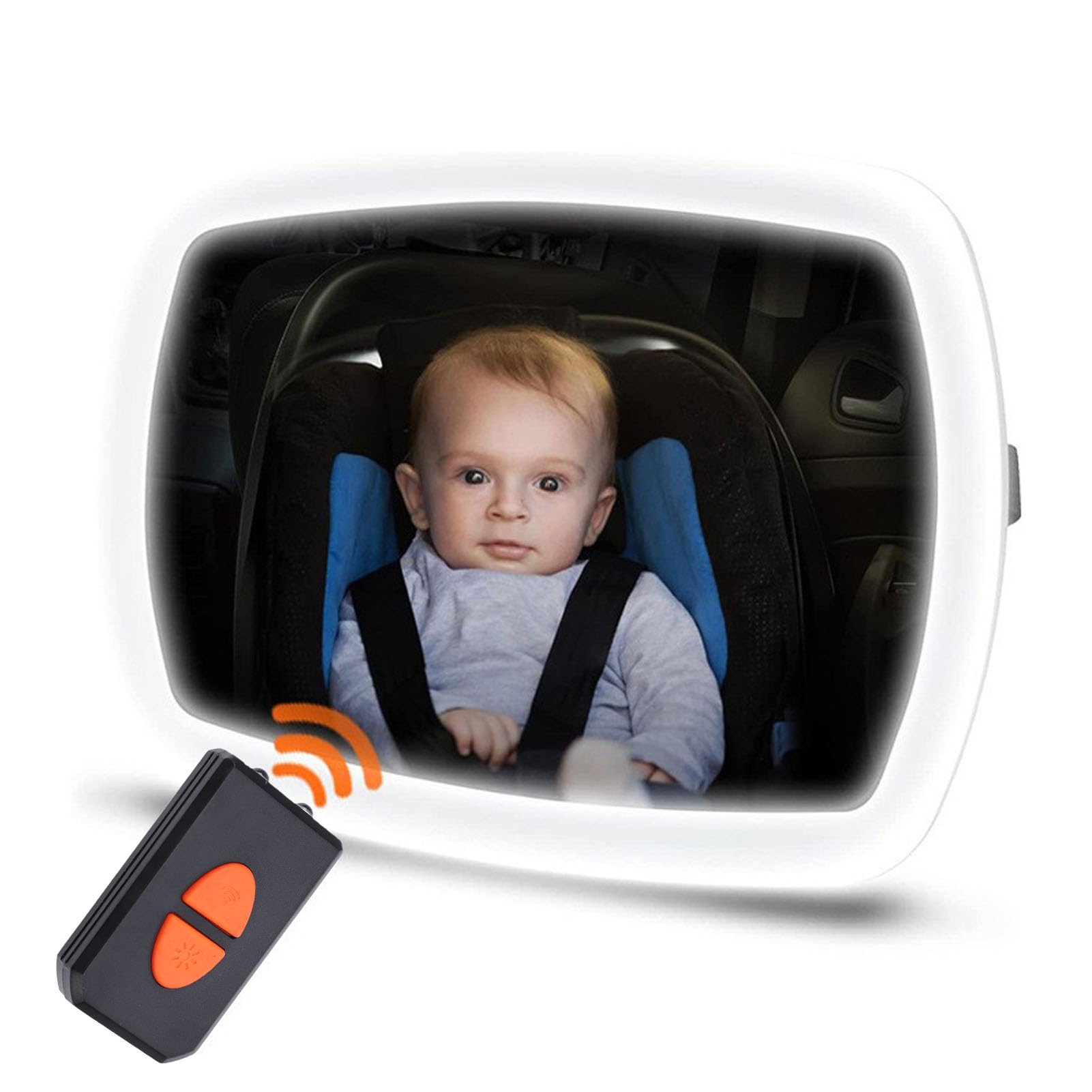 Dpofirs Miroir de Voiture pour bébé, Rétroviseur de Siège de Voiture Réglable orienté vers l'arrière avec Vue Grand Angle de 120 Degrés et Veilleuse LED, pour une Observation Sûre de bébé dans le