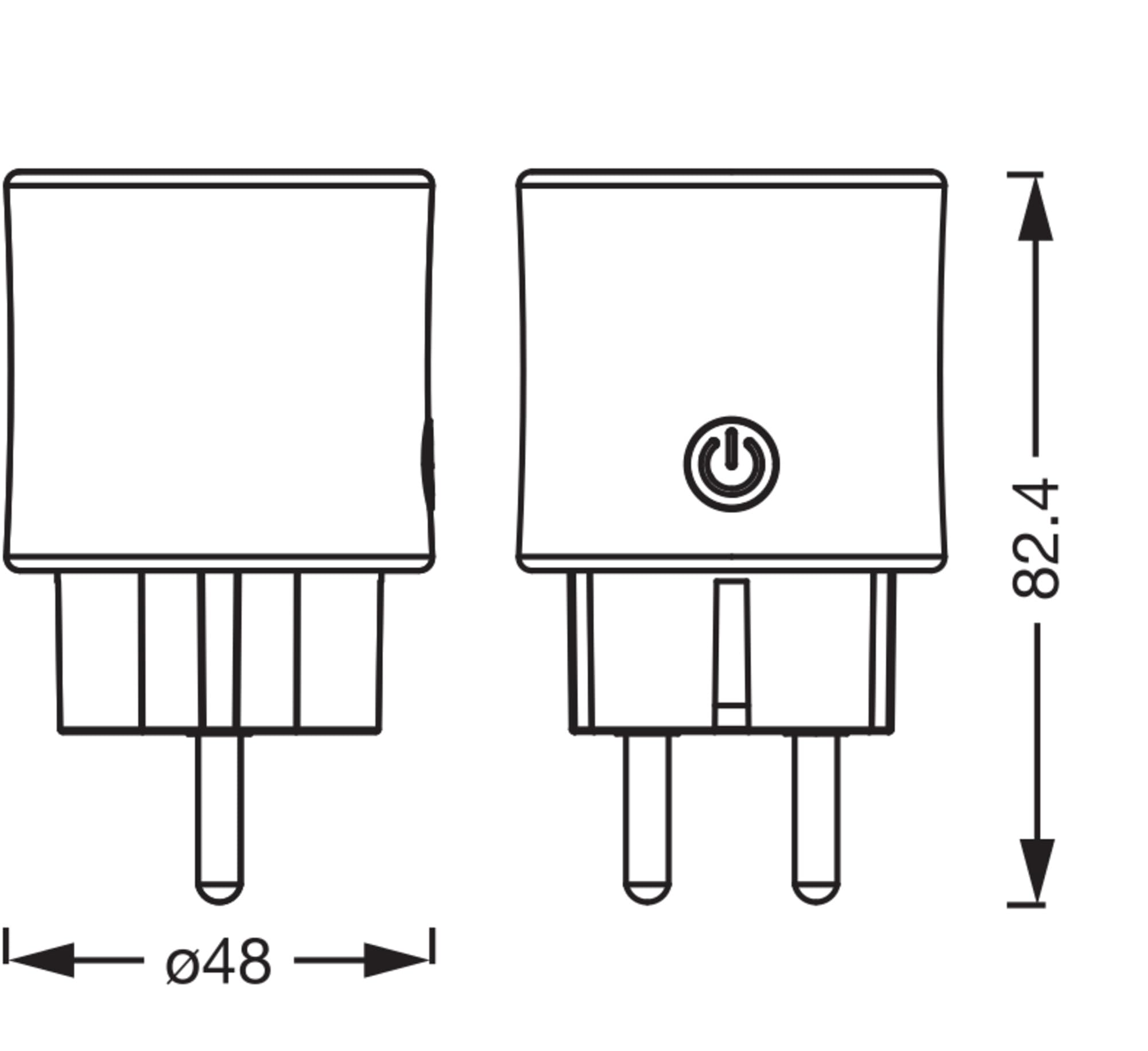 LEDVANCE SMART+ Indoor Plug, Prise intelligente avec Matter over WiFi, pour l'intégration d'appareils conventionnels dans la maison intelligente, compatible avec Alexa, Google& Apple, noir, pack de 4