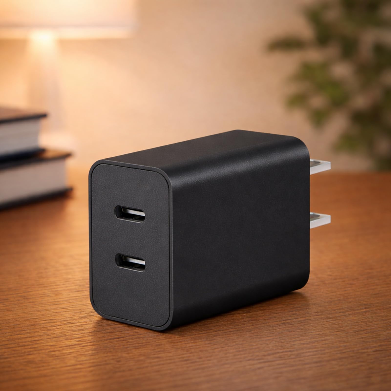 Dual USB C Charger Block, Dual Port Type C Wall Charger Fast Charging 20W Power Adapter Cube Compatible with iPhone, More, Black