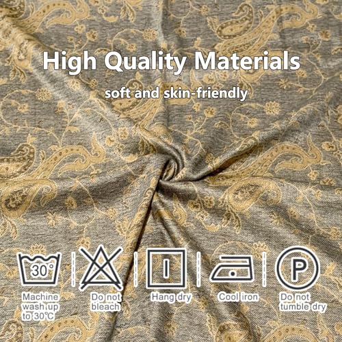 Image of Pashmina Scarf for Women Shawls and Wraps Reversible Paisley Vintage Jacquard Soft Silky Rave Scarves Men
