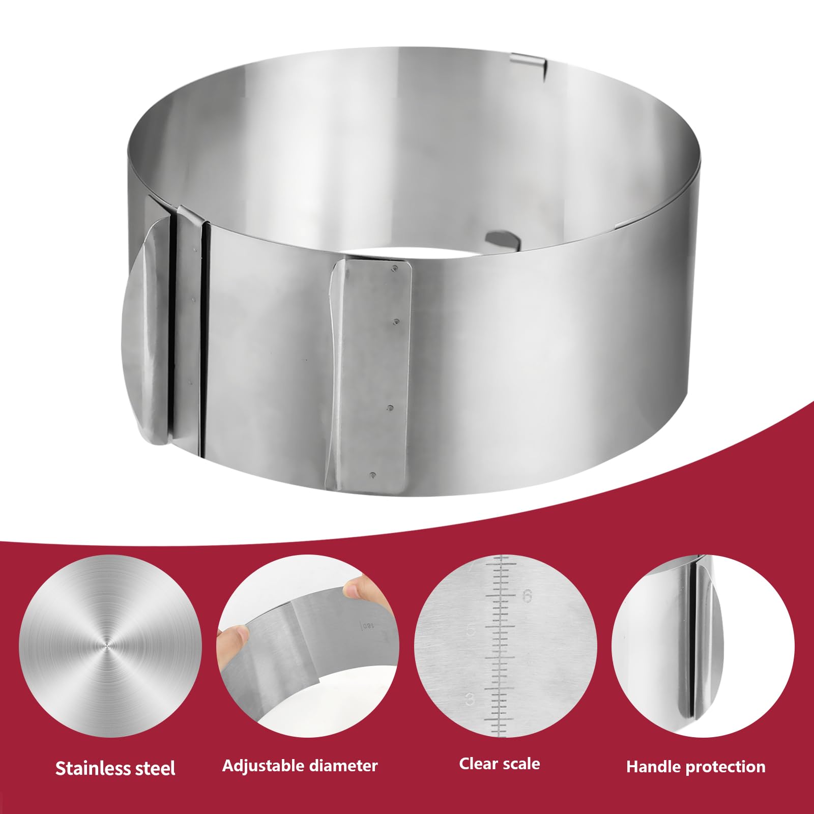 2 PCS Anello per Torte Regolabile, Grande Cerchio per Torte 16 - 30