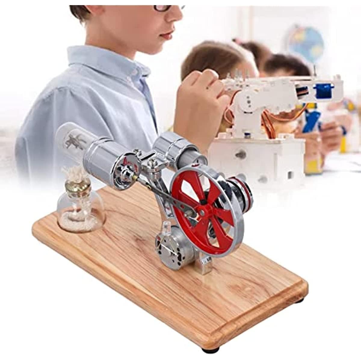 Kit Modello Motore Stirling, Lega di Zinco Multiuso Funzionamento più Fluido Basso inquinamento Basso Rumore, Regalo per Adulti e Bambini