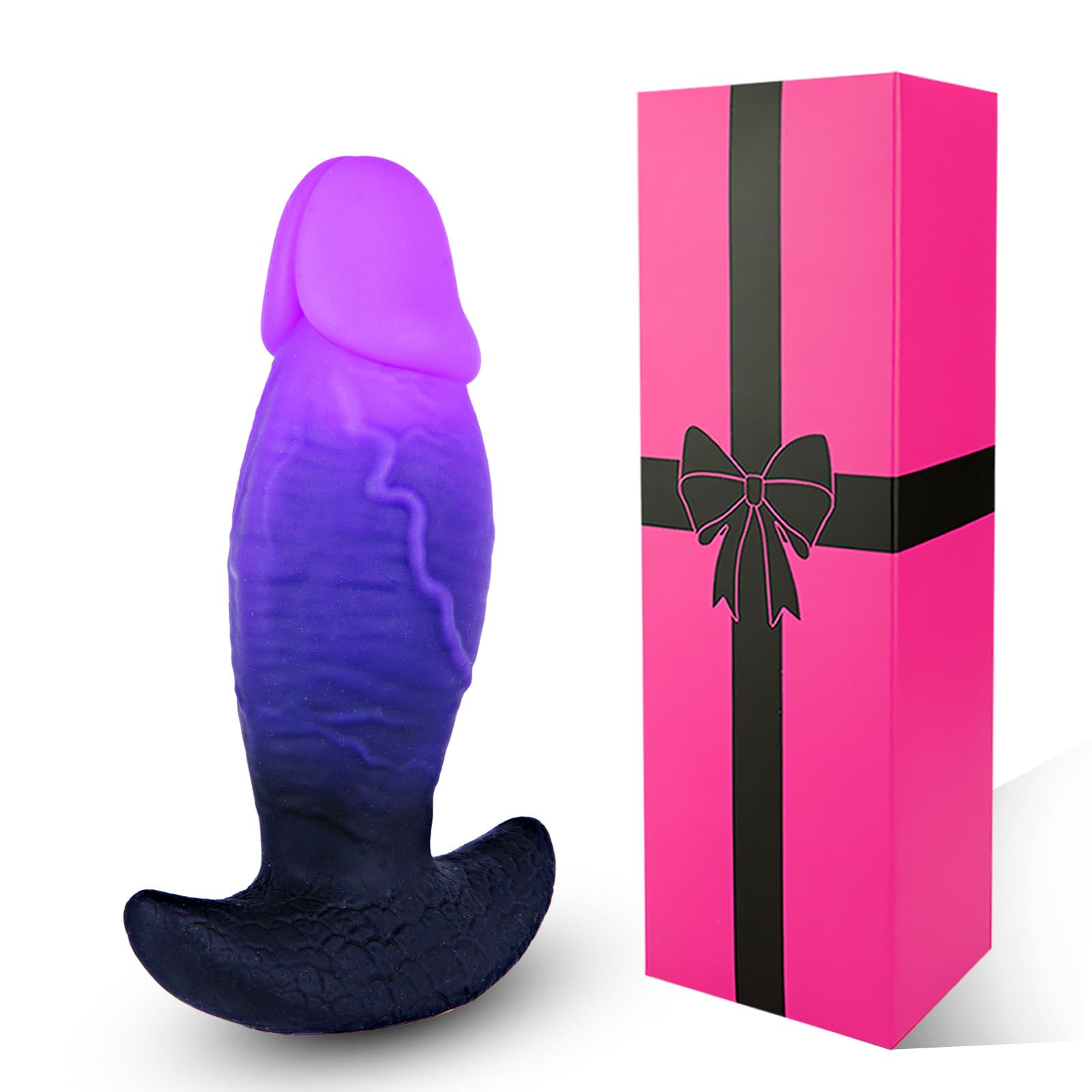 5 7 Inch Small Anal Butt Plug Purple Black Soft Silicone Realistic Dildo Anal Trainer Short Prostate and