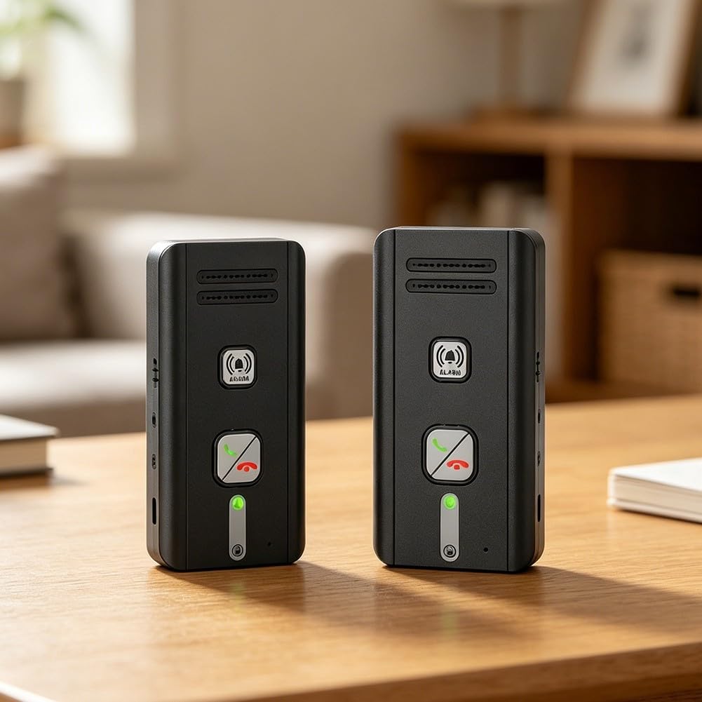 Intercomunicador inalámbrico dúplex completo para uso doméstico con respuesta automática de llamadas, sistema de voz bidireccional de larga distancia para monitoreo de ancianos, recargable 1000 mAh