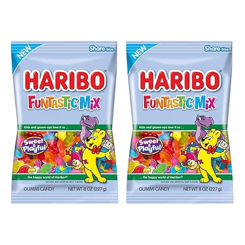 Funtastic Gummy Mix, Fun Variety of Gummy Shapes, Large 8 oz. Share Size Bags, Pack of 2 by Lyza's Sweets & Treats