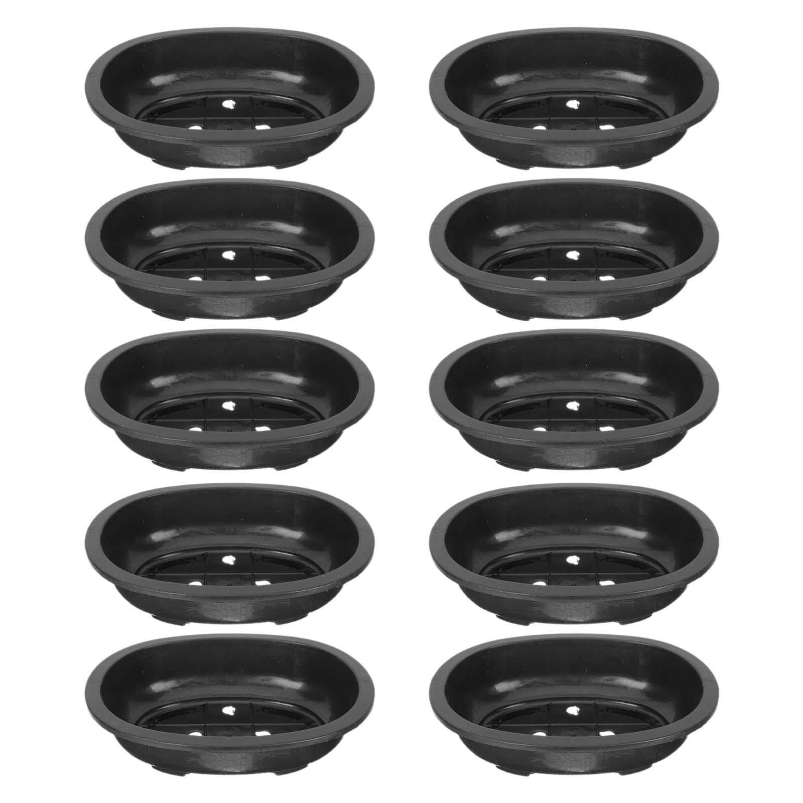 QUXVUIS Bonsai Training Pots Practical Oval Planter Pot With Drainage Holes Convenient Gardening Solution Lightweight Durable Bonsai Training Pots Oval, Black, 310x240x85mm