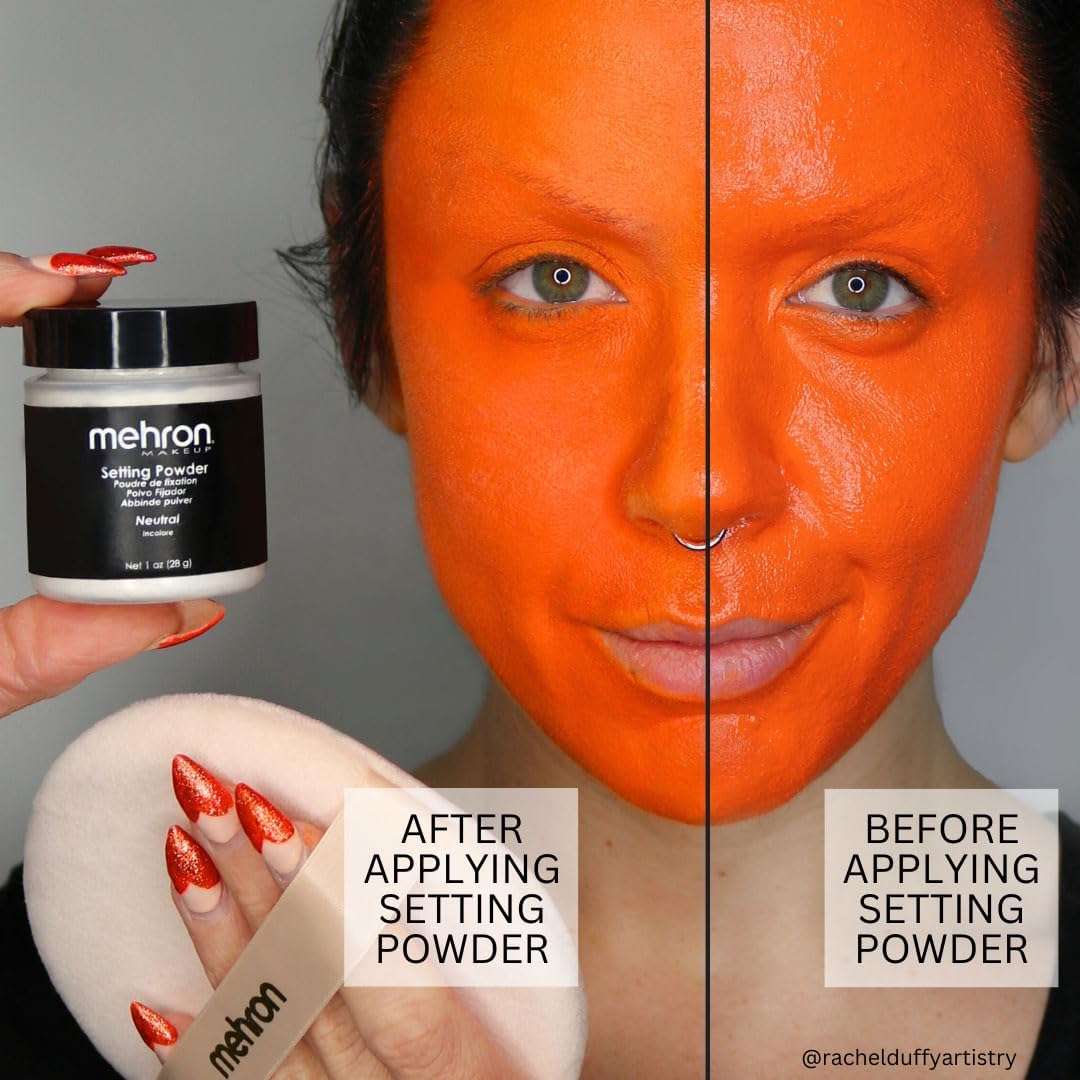 Mehron Makeup Setting Powder Loose Powder Makeup Perfect For Halloween 1 Oz 28 G Neutral